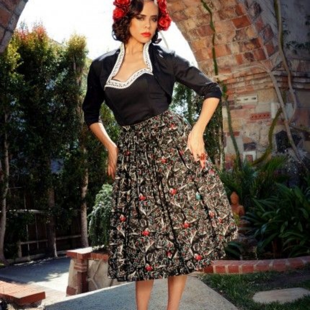 Xs Spanish fans jenny skirt Pinup Couture - Picture 1 of 5